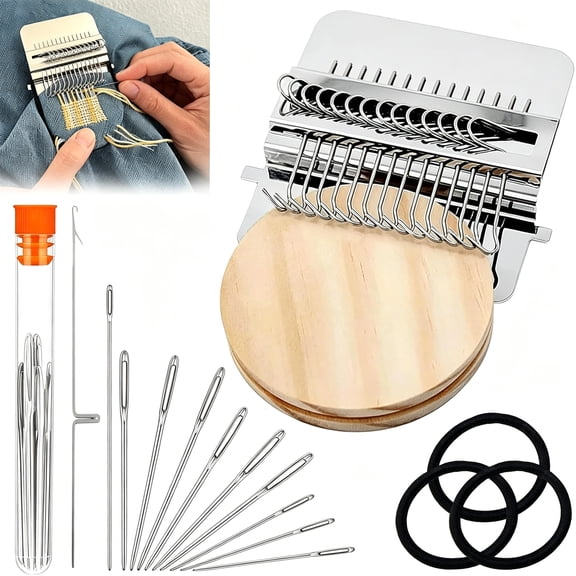 ACDANC Knit Patch Kit,Darning Loom,Mini Portable Patch,Patchwork Weaving Tool Set for Quickly Sewing Repair,Sewing,Knitting Kits for Beginners Repair Jeans