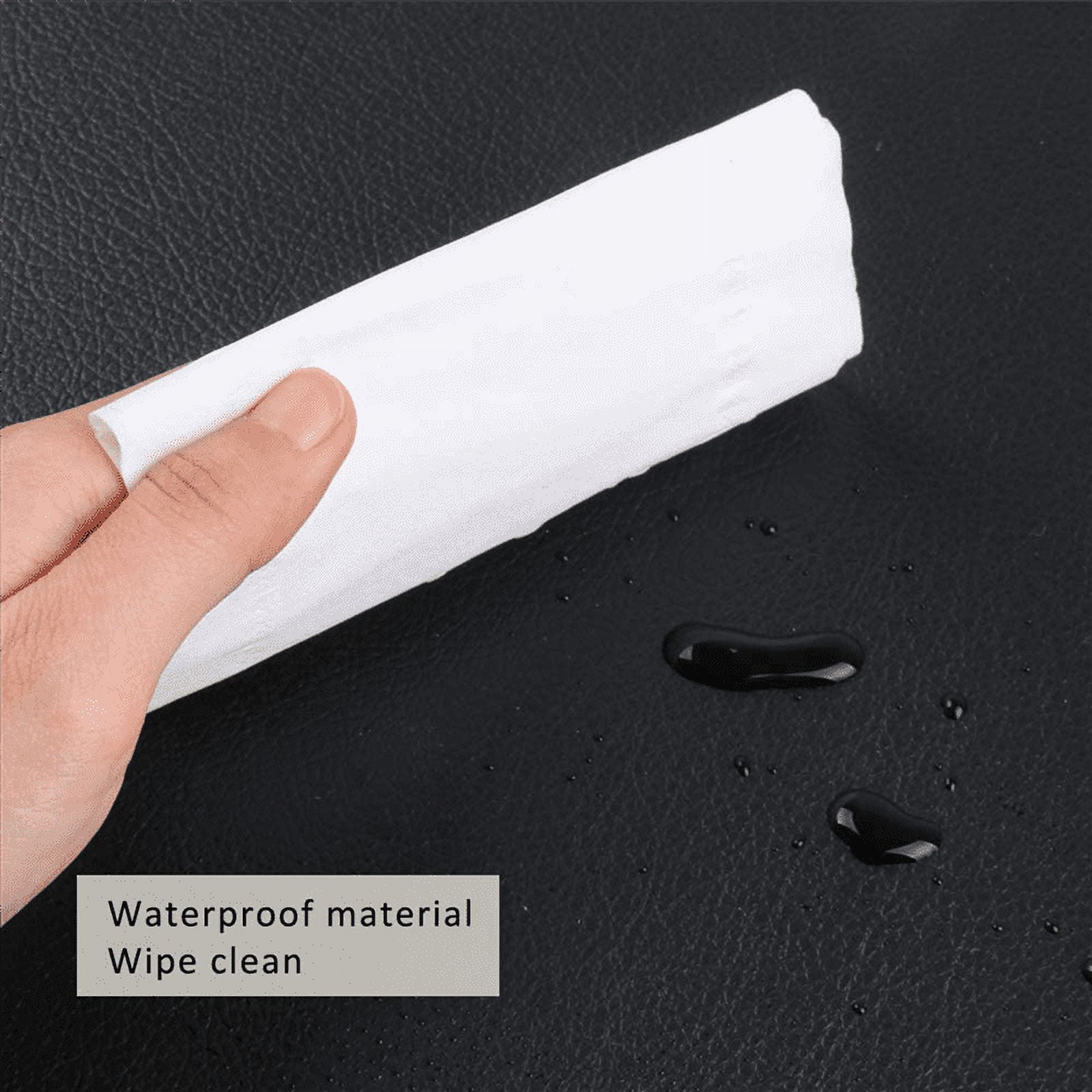 12PCS Heat- Artificial Leather Placemats, Waterproof (Black)