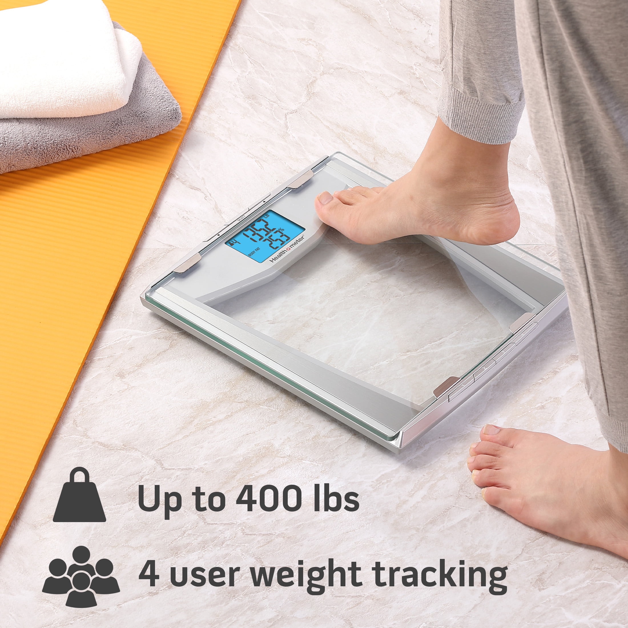 Moon Knight Optima Home Scales CN-400 Contour Bathroom Body Weight Scale;  Black CN-400