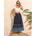 thumbnail image 6 of Weardear Women's Boho Floral Skirt Casual Elastic High Waist Maxi Skirts Flowy A Line Beach Long Skirt with Side Pockets, 6 of 7