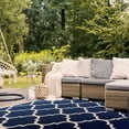 thumbnail image 5 of Safavieh Courtyard Alyssa Geometric Indoor/Outdoor Area Rug, Navy/Beige, 5'3" x 5'3" Square, 5 of 14