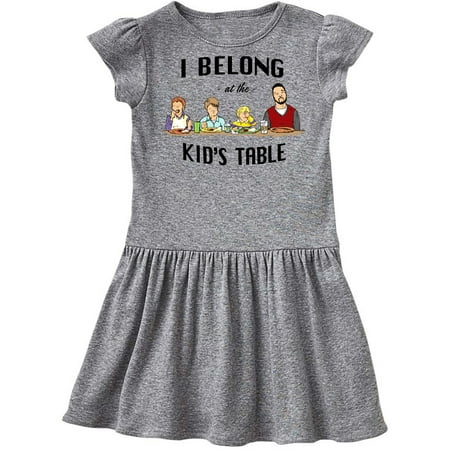 

Inktastic I belong at the Kid s Table Thanksgiving Gift Toddler Girl Dress