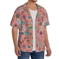 thumbnail image 2 of Goofa Color Flowers Printed Men's Casual Short-sleeved Shirt,Lightweight Breathable Button-down,Summer Casual men's top,Versatile Fashion shirt-Medium, 2 of 7