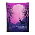 thumbnail image 5 of FUMJ  Tapestries Trippy Sun Moon Tapestry Mountain Forest Elk Tapestries Natural Landscape Purple Art Wall Hanging Suitable for Home Decor Bedroom Living Room, 5 of 7