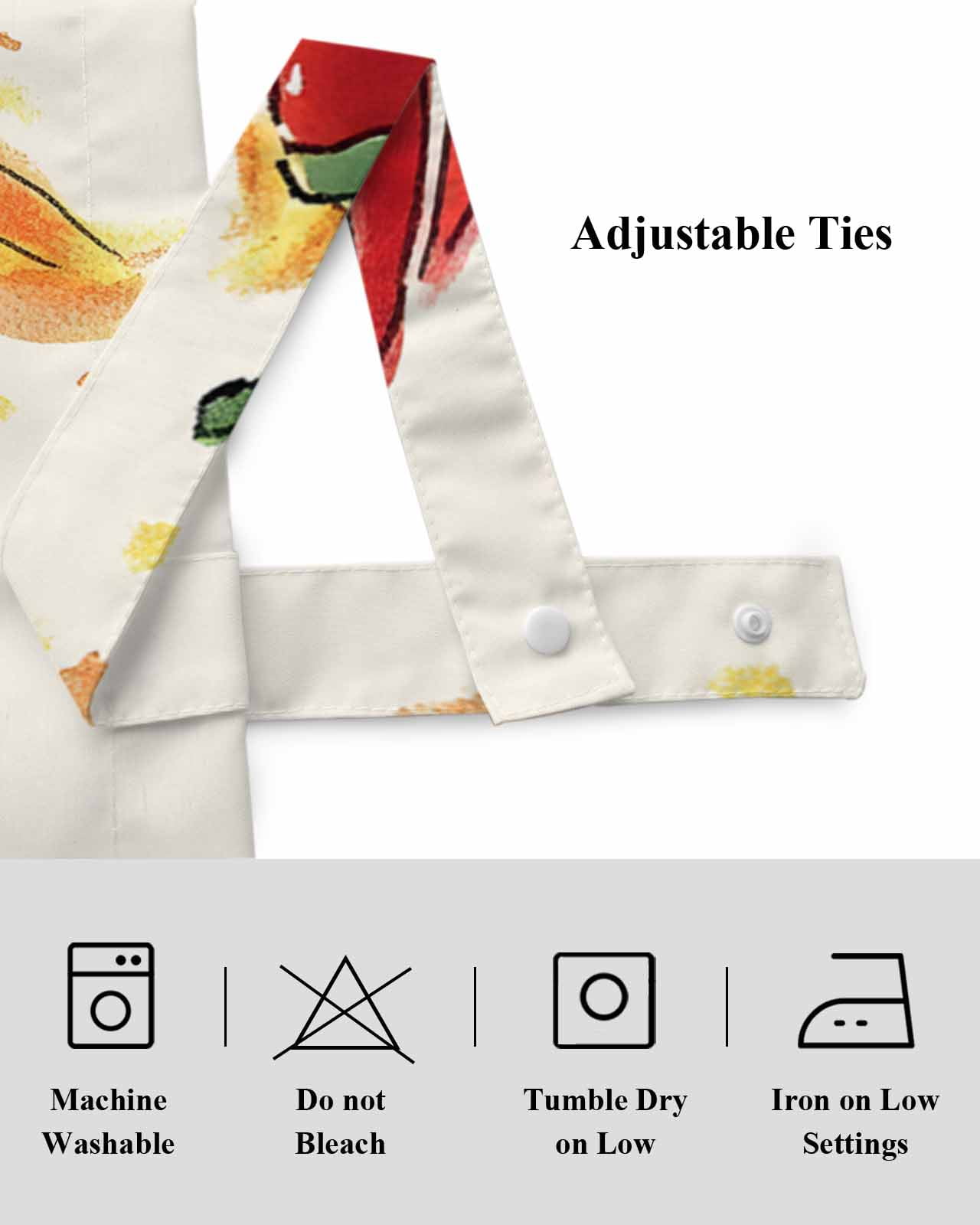 Tomato Chili Fire Tie Up Valances Curtain, Vegetable Kitchen Valances for Windows Decor, Rod Pocket Short Curtains Set for Bedroom/Bathroom, 54"x18"