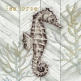 thumbnail image 2 of Tre Sorelle Studios 15x15 Black Ornate Wood Framed with Double Matting Museum Art Print Titled - Gray Gold Chevron Seahorse, 2 of 4