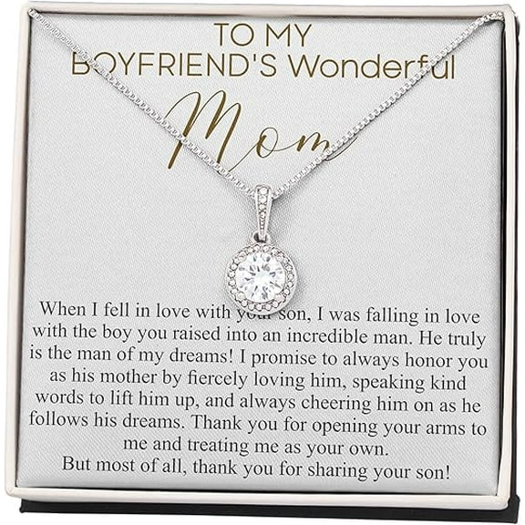 Eternal hope Custom Necklace Gift For Boyfriend's Mom Christmas Gift For Boyfriend’s Mom Present Mother's Day Gift, Boyfriends Mom Birthday Gift with Message card