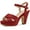 Red, variant on Valentine's Women's Fashion Platform Strap Slingback Chunky Heel Open Toe Sandals Burgundy 8.5