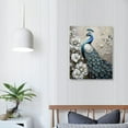 thumbnail image 4 of JRXY Peacock Decor Wall Art Peacock Pictures Bathroom Decor Peacock Canvas Print Framed Modern Painting Artwork For Kitchen Bedroom Bathroom Living Room Framed 16x20 in, 4 of 5