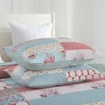 thumbnail image 4 of 3 Pcs Floral Quilt Set Printed Patchwork Bedspread Cozy Warm Durable Bedding for Home Decor, 4 of 10