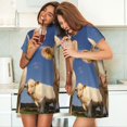 thumbnail image 4 of Easygdp Cows Cattles Camisón de manga corta para mujer, informal, estampado, 4 of 6