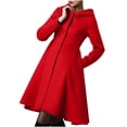 thumbnail image 6 of JINMGG Womens Coats Clearance, Winter Coats for Women Women Wool Bland Long Sleeve Windbreaker Climbing Single Breasted Outdoor Hooded Skirt Cardigan, 6 of 9