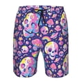 thumbnail image 3 of Cauagu Skull colorful mushroom Print Men's Swim Trunks,Hawaiian Bathing Suit Swimsuits Beach Shorts with Pockets for Men Quick Dry Swimming Board Shorts-XX-Large, 3 of 6