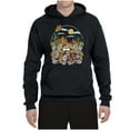 thumbnail image 2 of Wild Bobby Trendy Landscape With Daisies Cactus Monarch Butterfly Nature Lover Unisex Hoodie Sweatshirt, Black, Small, 2 of 6