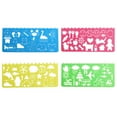 thumbnail image 1 of Cute Stationary 2 Pcs Geometric Drawings Templates Multi Shaped Drafting Stencils Plastic Measuring Templates Rulers Clear Drawing Triangle Tool Protractor Set for Studying Designing Office Supplies, 1 of 7