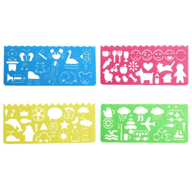 Cute Stationary 2 Pcs Geometric Drawings Templates Multi Shaped Drafting Stencils Plastic Measuring Templates Rulers Clear Drawing Triangle Tool Protractor Set for Studying Designing Office Supplies