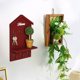 thumbnail image 5 of Estante de pared decorativo de madera en forma de casa, 31x20x6cm, amarillo/rojo/azul, para dormitorio, sala de estar, cocina, baño, capacidad de peso de 450 g, fácil de instalar con 2 clavos, 5 of 5