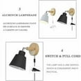 thumbnail image 3 of 1 lámpara de pared con enchufe de cable, lámpara de lectura de cabecera giratoria gratuita, luz de pared interior con interruptor para dormitorio, sala de estar, foco (verde), 3 of 5