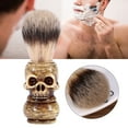 thumbnail image 3 of Mens Grooming Tool Makeup Skull Head Barber Salon Beard Shaving Brush, 3 of 8
