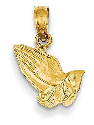 Details about   Religious 14K Yellow White Gold Heart Praying Hands Charm Pendant Her Woman 
