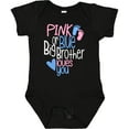 thumbnail image 3 of Inktastic Pink or Blue, Big Brother Loves You Footprints and Heart Boys Baby Bodysuit, 3 of 5