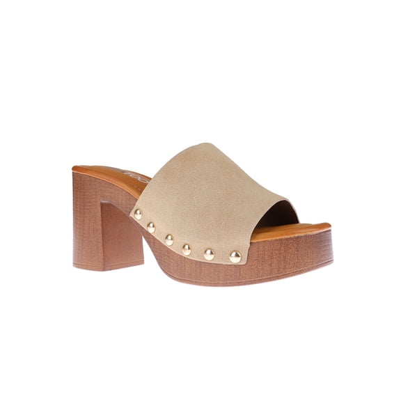 Mia Too Women's Studded Slide Heeled Clog