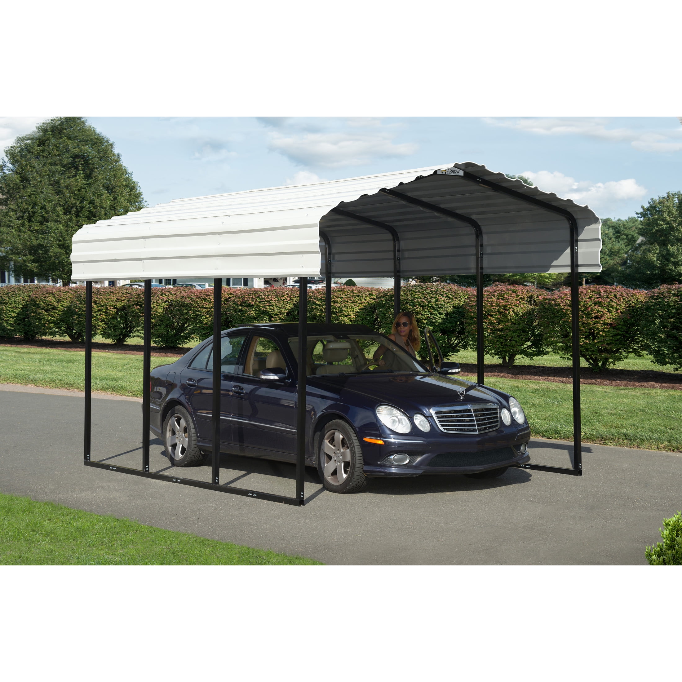 Arrow 10 x 15 x 9 ft Eggshell Carport