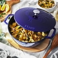 thumbnail image 4 of Staub Cast Iron 3.75-qt Essential French Oven Rooster - Dark Blue, 4 of 7