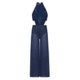 thumbnail image 3 of Eandarui Kids Girls Lyrical Dance Outfit Wide Leg Jumpsuit Sparkly Rhinestone Jazz Ballet Gymnastics Leotard Dress Navy Blue 14, 3 of 5