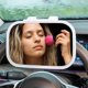 thumbnail image 5 of Bewildely Parasol para coche, espejo de maquillaje LED con clip, espejos cosméticos regulables ABS, luz circular USB, accesorio automotriz de bajo consumo Decoración del hogar blanco Bewildely HA011684-02B, 5 of 6