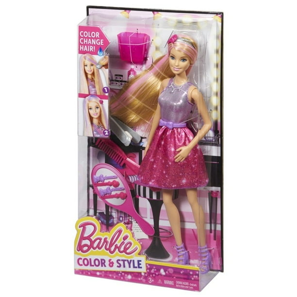Muñeca de color y estilo de cabello de Barbie