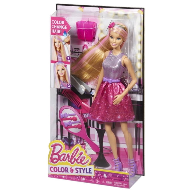 Muñeca de color y estilo de cabello de Barbie