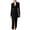 Black, variant on Women's Waist Cinched Blazer Dress, V Neck Long Sleeve Single Breasted Slit Midi Dress, Bodycon Slim Fit Work Office Business Daily Dress Brown XL