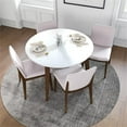 thumbnail image 6 of Pemberly Row 5-Piece Modern Round Dining Set w/ 4 Fabric DiningChairs in Beige, 6 of 7