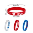thumbnail image 3 of Custom Silicone Bracelets, Party Accessories, 0.5 in Width, Red White and Blue decorations, Fourth of July decorations, Usa Patriotic Memorial, 6 Pc Assorted, 3 of 6