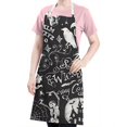 thumbnail image 5 of Black Halloween Letter Bat Apron-Garden Aprons for Women with Pockets-Cotton Linen Waterproof Kitchen Cooking Gardening Aprons Adjustable for Kitchen,Cooking,BBQ and Salon 32"x27", 5 of 7