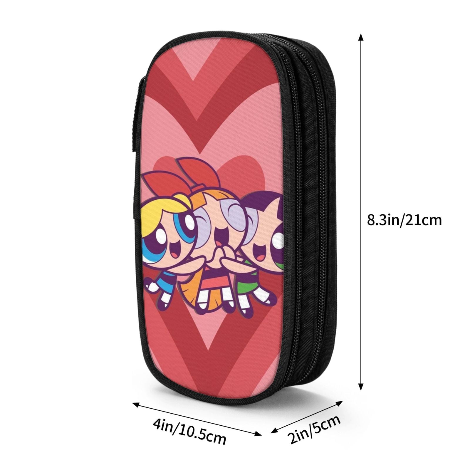 The Powerpuff Gi-rls Pencil Case Large Capacity Pencil Pouch Pen Bag Office Stationery Organizer Travel Makeup Bag Black