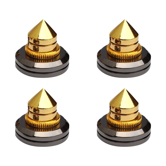 KAKOWELY 4pcs Pure Copper Speaker Loudspeaker Spikes Stand Feet Pad Turntable DIY Speaker Stand Pin Nails and Pads,1.08X"X1.08"X0.96"