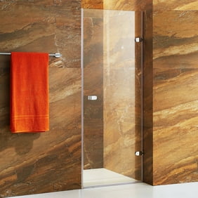 Tempo 26 Adjustable Frameless Shower Door With Clear Glass And