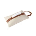 thumbnail image 1 of Caja de cuero de PU para guardar pañuelos faciales, organizador rectangular, decoración con tira para colgar para cocina, restaurante (beige), 1 of 5
