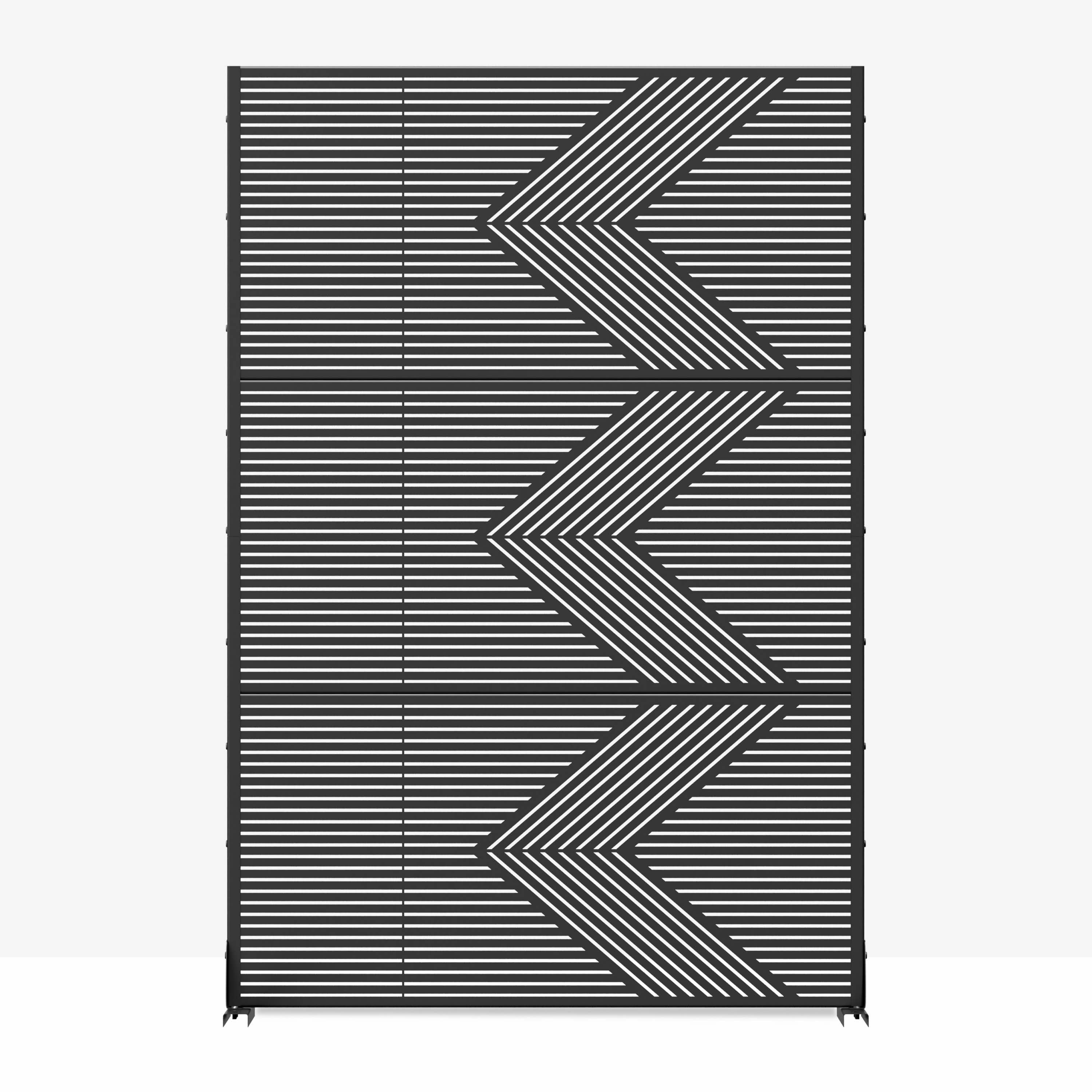 MAYEERTY 72x47x16 Inch Black Twill V-Shaped Galvanized Steel Privacy Screen for Outdoor Street
