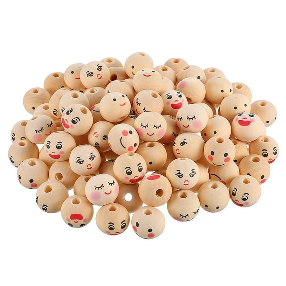 GAXIRE 50pcs Beige Wooden Craft Beads with Holes for DIY Jewelry Making, Arts and Crafts, Suitable for Kids and Adults