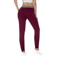 thumbnail image 5 of Aiyino Women's Stretch Sweatpants Cozy Joggers Pants Tapered Active Yoga Lounge Travel Pants with Pockets 2XL, Wine Red, 5 of 7