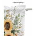 thumbnail image 5 of Sunflower Eucalyptus Kitchen Valances for Windows Farmhouse Linen Window Valance Curtain for Living Room Window Treatment Sage Green Botanical Watercolor Valance Rod Pocket Topper Drape, 42 x 12 Inch, 5 of 6