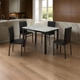 thumbnail image 6 of Riley 5 Piece Dining Table Set- Wood- 4 Chairs- White Fabric Upholstery, 6 of 6