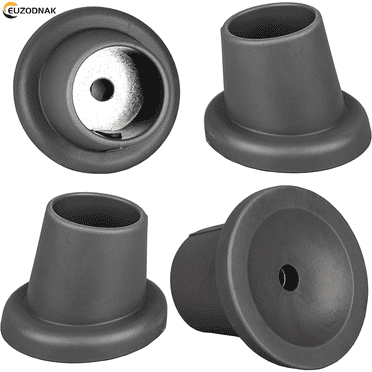 Ludolm Replacement Feet for Shower Chair Bath Seat, 4 Pack 1" I.D Slope Rubber Tips Non Slip Shower Bench and Tub Transfer Benches Suction Cup Feet, Grey