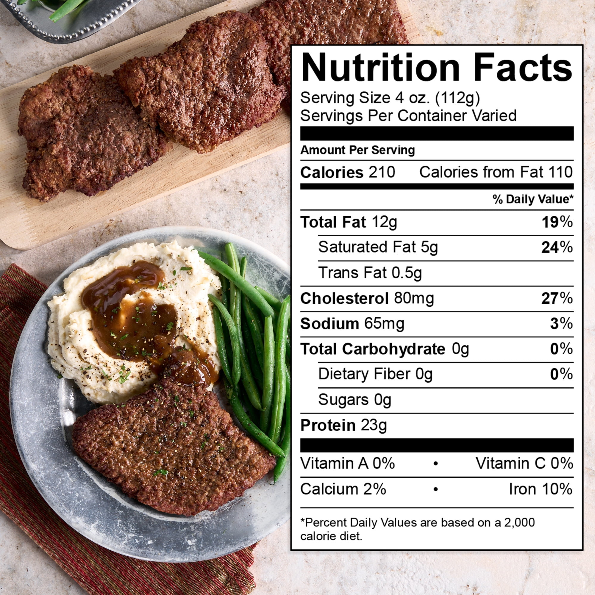 Beef Cubed Steak, Tray, Fresh, 0.3 - 0.9 lb