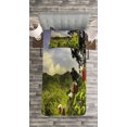 thumbnail image 3 of Ambesonne Forest Quilted Bedspread Set 2 Pcs, Rural Scenery Costa Rica, Twin Size, Green Red Violet Blue, 3 of 3
