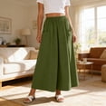 thumbnail image 2 of Virmaxy Women's Casual Solid Color Long Skirt with Pocket Elastic Waist Loose Ankle Length Maxi Skirt for Daily Wear and Vacation, 2 of 8