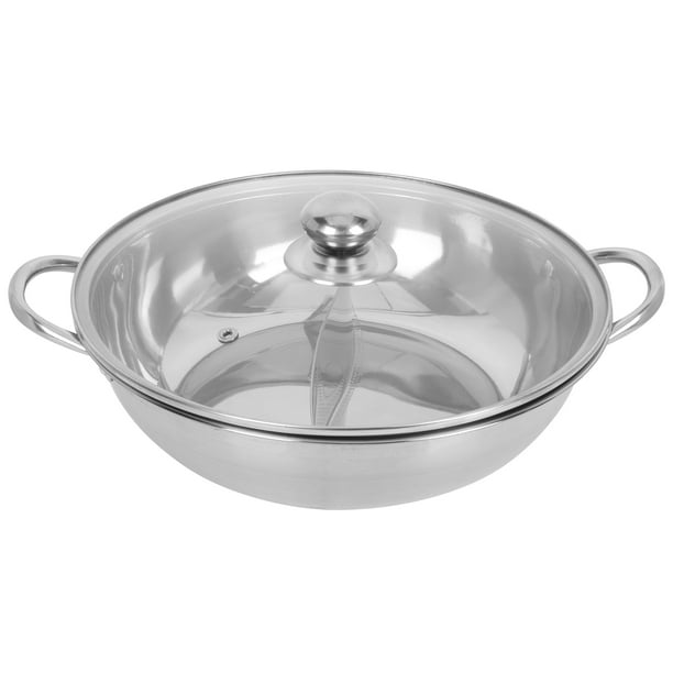 GOOHOCHY 1 set engrosado olla caliente acero inoxidable stockpot plana dos-sabor hot bote